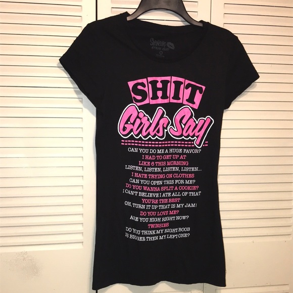 Spencer’s Shit Girls Say Graphic Tee - Picture 1 of 3